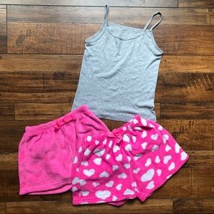 Girls plush pajama shorts and tank.